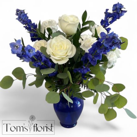 Tom's Florist Smyrna - This bouquet evokes a sense of peace and quiet sophistication, making it a perfect gift for, Home/Office decor, sympathy, new beginnings, or simply to add a touch of calm to any space.