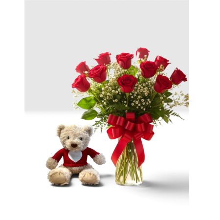 Tom's Florist Smyrna - Option 1: A dozen beautiful roses paired with the cutest love cub bear for the sweetest little surprise! The perfect way to show someone just how much they mean to you

Option 2: Half a dozen roses paired with the cutest love cub bear for the sweetest little surprise! The perfect way to show someone just how much they mean to you