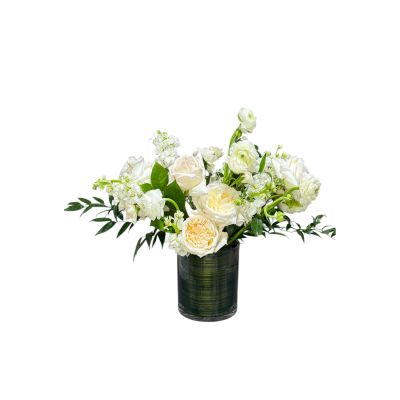 Embrace Roots Farmingdale - Elevate any moment with Dream in White, a whimsical and airy arrangement featuring elegant white garden roses, delicate stock, and lush ranunculus. Designed with a soft, romantic touch, this bouquet brings timeless beauty to weddings, baby showers, sympathy gestures, or everyday gifting. Handcrafted for freshness and style, it’s the perfect floral choice for those who love a garden-inspired look.

Available for flower delivery in Farmingdale, Dix Hills, Melville, Massapequa, and throughout Long Island areas.