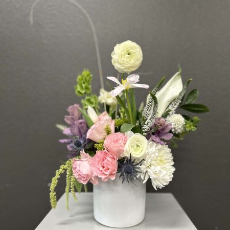 Conroy's Flowers San Diego San Diego - An airy arrangement of blush pinks, creamy whites, and fresh greens, dancing together in elegant layers—perfect for a serene home accent or a thoughtful spring gift.

**Flowers and vase my vary based on availability. We will preserve the color palette and theme of the design.
