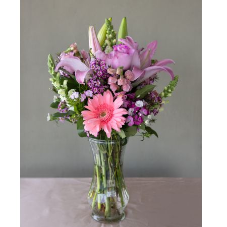 Conroy's Flowers El Cajon El Cajon - Express that special someone is "Always on My Mind" with our delightful floral bouquet. When it comes to letting her know she's on your mind, think in shades of pink and lavender. We've hand-gathered a romantic mix of pink and purple blooms to create a gorgeous, garden-inspired bouquet. With our same-day flower delivery, you can promptly convey your sentiments, bringing the beauty and romance of the "Always on My Mind" floral bouquet to the one who holds a special place in your thoughts and heart.