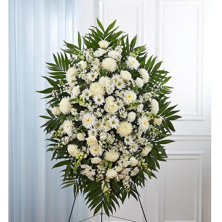White Funeral Standing Spray