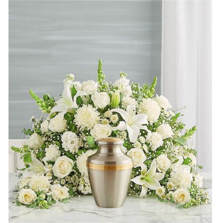 Conroy's Flowers El Cajon El Cajon - Express your heartfelt condolences with a beautiful floral tribute. Our all-white crescent shaped design is handcrafted from a soothing cascade of blooms to honor a loved one in a meaningful way.