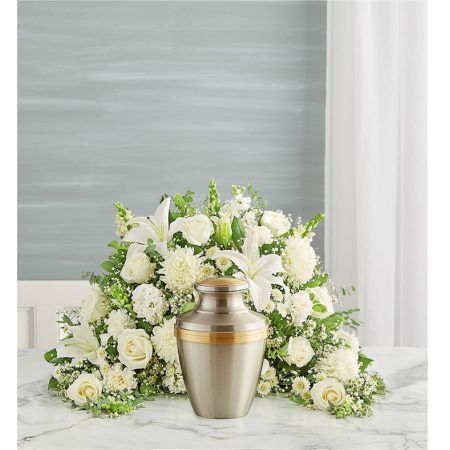 Crescent Cremation Arrangement- All White