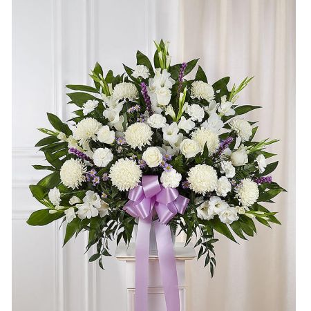 Heartfelt Sympathies Lavender & White Standing Basket