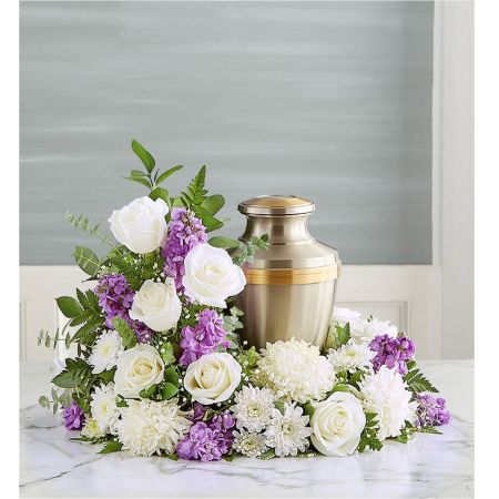 Cremation Wreath- Lavender and White