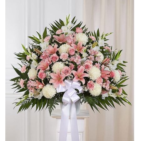 Heartfelt Sympathies™ Standing Basket- Pink &White