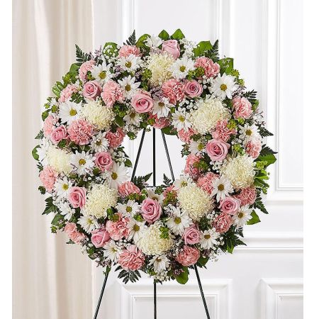 Serene Blessings™ Standing Wreath- Pink & White