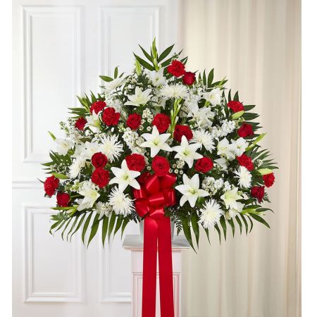 Heartfelt Sympathies™ Standing Basket- Red & White