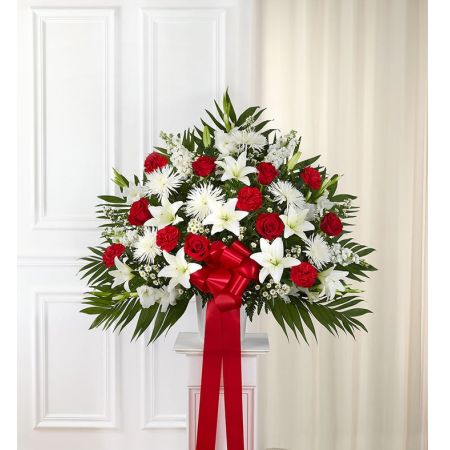 Heartfelt Sympathies™ Standing Basket- Red & White