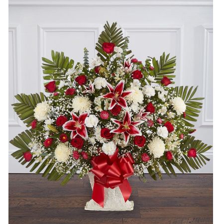 Conroy's Flowers El Cajon El Cajon - Our timeless floor basket arrangement beautifully says what words alone can’t express. A gathering of radiant red, soft pink and pure white blooms creates an elegant tribute, while letting the warm memories of a loved one live on.