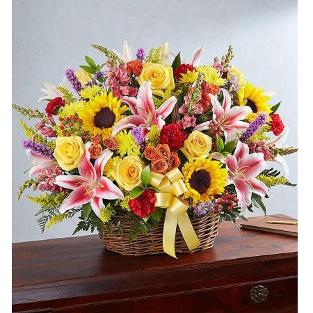 Conroy's Flowers El Cajon El Cajon - There’s a warmth and radiance to our bright basket arrangement, which beautifully captures the spirit of a departed loved one. Handcrafted by our expert florists, and filled with vibrant blooms, it is typically brought home after the services by a family member, bringing hope and light to them when they need it most.