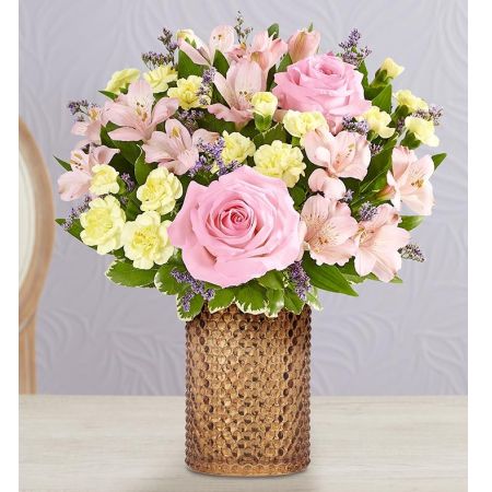 Conroy's Flowers El Cajon El Cajon - Experience the tranquility of our "Peaceful Memories Bouquet EXCLUSIVE." This garden-inspired arrangement is designed to bring peace and comfort to the people you love during difficult times. A mix of soft-hued blooms is hand-arranged in our vintage-style hobnail vase inspired by the Victorian era. With a champagne mercury finish, this bouquet is a beautiful sentiment that helps capture the special memories of a loved one. With our same-day flower delivery, you can promptly share the serene beauty and heartfelt expression of the "Peaceful Memories Bouquet EXCLUSIVE" with those who need it most. It's a unique and comforting way to honor and remember a cherished individual.






