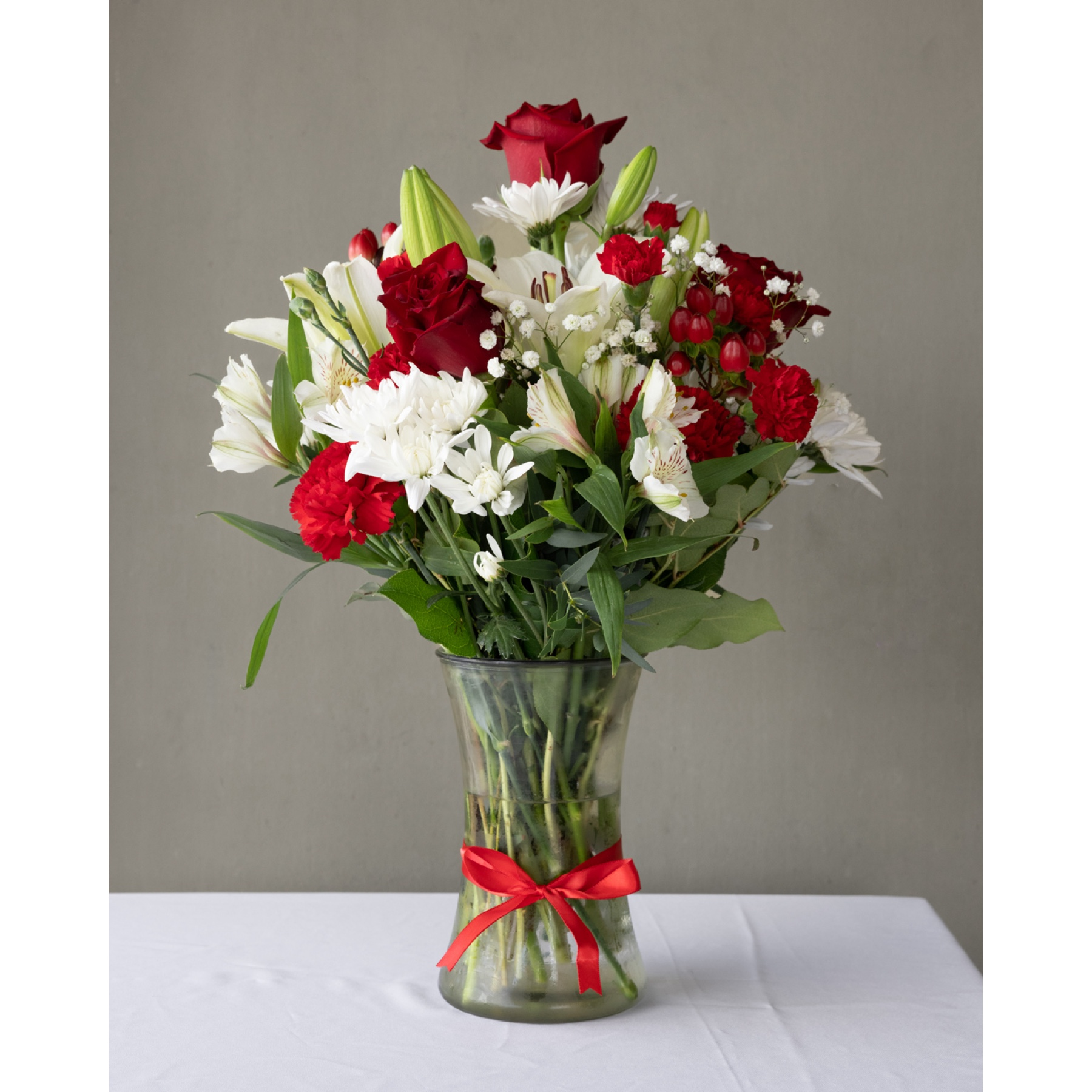 Conroy's Flowers El Cajon El Cajon - A burst of white and red blooms, featuring roses, carnations, ready to charm your Valentine!



