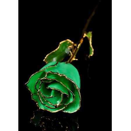 May Rose - Emerald Gold Trimmed Rose