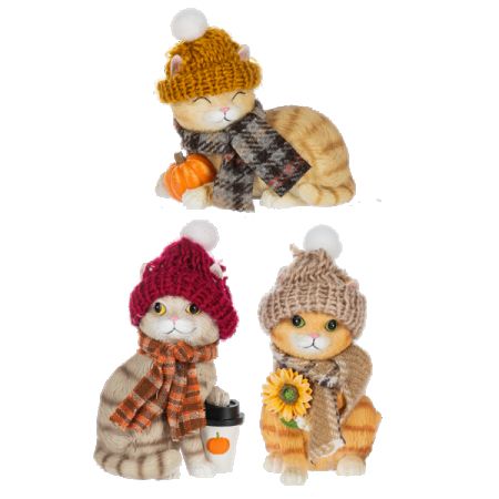 Conroy's Flowers El Cajon El Cajon - Dressed Up Fall Cat Figurines (6 pc. ppk.)
Color: Multi
Dimensions: 3" W. x 21/2" D. x 31/2" H.