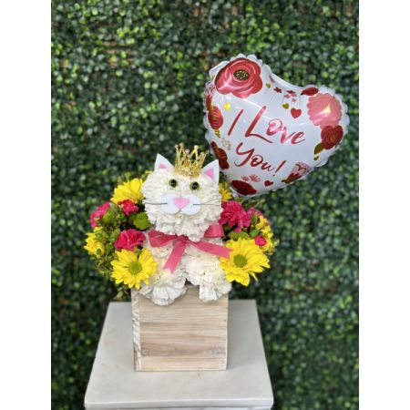 Conroy's Flowers El Cajon El Cajon - Say hello to our purr-fect flower kitty princess! ?? Bright blooms and a crowned cutie make this arrangement the sweetest gift for any cat lover.
