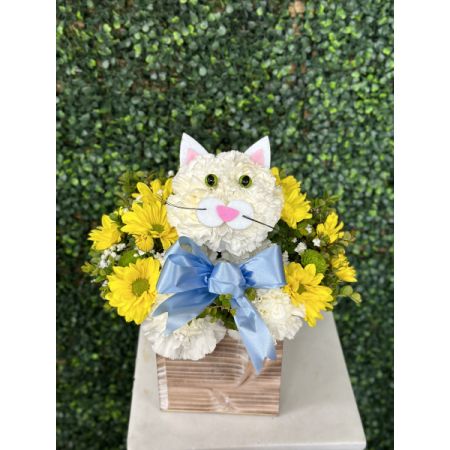 Conroy's Flowers El Cajon El Cajon - Fabulous Feline is a whole lot of fun – and helps say congrats on your new little one! Fresh white carnations are expertly crafted in the shape of an adorable cat, surrounded by a mix of colorful blooms