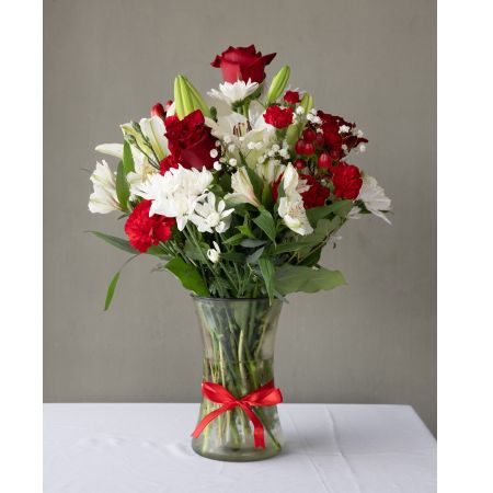 Conroy's Flowers El Cajon El Cajon - A burst of white and red blooms, featuring roses, carnations, ready to charm your Valentine!



