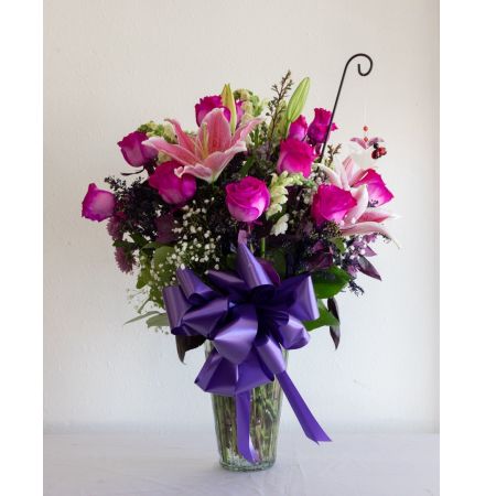 Conroy's Flowers El Cajon El Cajon - "Everlasting Love" is a grand gesture that speaks volumes. Delicate and caring tones of pink, white, and purple blooms are meticulously arranged in a tall vase, creating a stunning display of enduring beauty.With our same-day flower delivery, you can make this grand expression of love promptly, bringing the soft and timeless beauty of "Everlasting Love" to your special moments. Convey your emotions with the grace and elegance of this carefully crafted floral arrangement.
