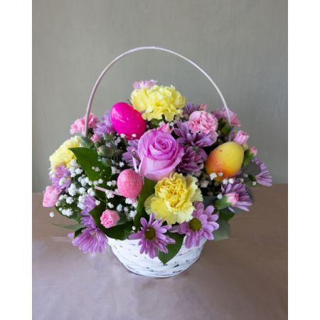 Conroy's Flowers El Cajon El Cajon - Get into the Easter spirit with our delightful Easter Floral Basket! Adorned with vibrant Easter eggs and colors that capture the joy of the season, this charming arrangement is bursting with fresh blooms that evoke the beauty of spring. Perfect for adding a festive touch to your Easter celebrations!"
