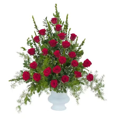 Morningside Florist Rancho Cordova - Red roses and premium foliage combine to make this elegant tribute.