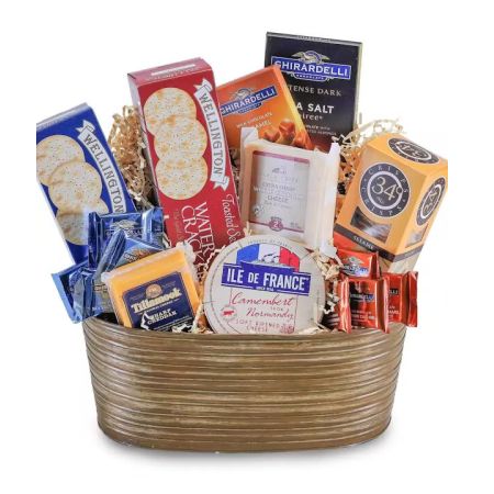Morningside Florist Rancho Cordova - A great variety of favorite cheese, spreads, sausage and crackers, with a touch of sweets, that will make a perfect gift. Container may vary.