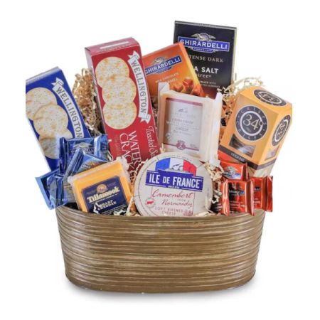 Morningside Florist Rancho Cordova - A great variety of favorite cheese, spreads, sausage and crackers, with a touch of sweets, that will make a perfect gift. Container may vary.