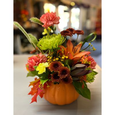 Morningside Florist Rancho Cordova - Beautiful Autumn flowers brighten up your day with this gorgeous ceramic keepsake vase