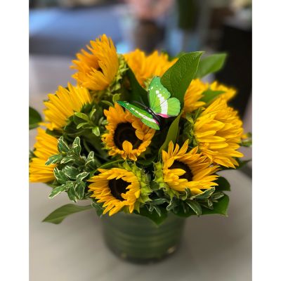 Morningside Florist Rancho Cordova - Bring sunshine into any event with this beautiful bright sunflower arrangement.