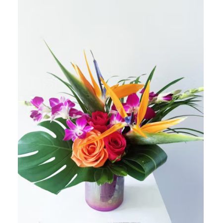 Morningside Florist Rancho Cordova - This striking arrangement is more than just a bouquet; it's a vibrant statement. Its bold, energetic colors and unique tropical blossoms create an immediate sense of excitement and celebration. 