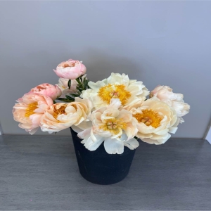 Blooms of Wayne Wayne - Celebrate majesty and new beginnings with our ‘Kings Day Peony’. This luxurious flower evokes the rich splendor of a royal garden. Fully-bloomed peonies with an air of sophisticated charm. The fragrant petals soft to the touch offer a delicate blush of color and an intoxicating aroma that fills the room with pure joy. Perfect for anniversaries congratulations or simply to brighten someone’s day the 'Kings Day Peony' is more than just a flower - it's an expression of enduring elegance and heartfelt sentiment. 