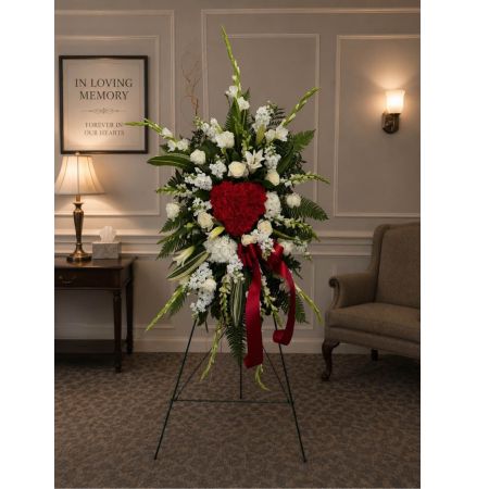 Blooms of Wayne Wayne - Express your deepest affection with 'In My Heart' a luxurious flower arrangement designed to convey sentiments that words simply can't capture.  A cascade of delicate blooms expertly arranged in a soft romantic palette evokes feelings of warmth adoration and lasting love. Imagine the gentle fragrance filling a room a touch of natural beauty brightening a cherished space. This isn't just flowers; it's a tangible expression of your devotion - complete with a symbol your heart.