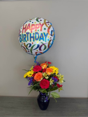Blooms of Wayne Wayne - Send a burst of joy with our ‘Fly Away’ Birthday Bouquet! Imagine the recipient’s delight as they unwrap this vibrant cascade of color and fragrance – a truly unforgettable way to celebrate another wonderful year. This isn’t just flowers; it’s sunshine and smiles delivered. Carefully arranged by our skilled florists this bouquet features a harmonious blend of textures and blooms evoking a sense of lightness and carefree happiness. Perfect for surprising a loved one near or far this arrangement is guaranteed to brighten their day and fill their space with natural beauty. It's a thoughtful birthday gift that speaks volumes conveying warmth affection and wishes for a future filled with exciting adventures. Let this bouquet be the start of something beautiful.