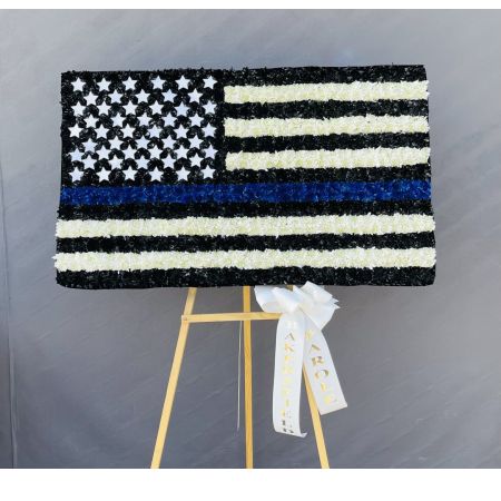Log Cabin Florist Bakersfield - Thin Blue Line Law Enforcement Flag Custom Piece