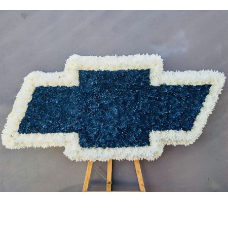 Log Cabin Florist Bakersfield - Featuring a Chevy Tribute Standing Piece for that loved one that loved Chevy's.