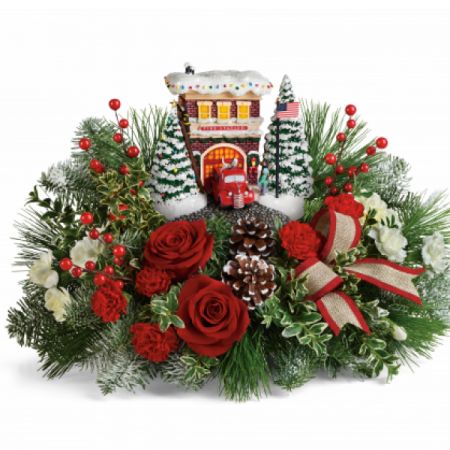Thomas Kinkade Festive Fire Station