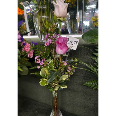 DiBella Flowers & Gifts Las Vegas - Two Beautiful lavender roses, arranged in a small bud vase