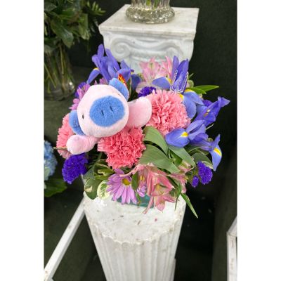 DiBella Flowers & Gifts Las Vegas - “When Pigs Fly” Arrangement IN THE COOLER 