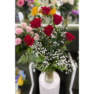 DiBella Flowers & Gifts Las Vegas - Half Dozen Roses IN THE COOLER 