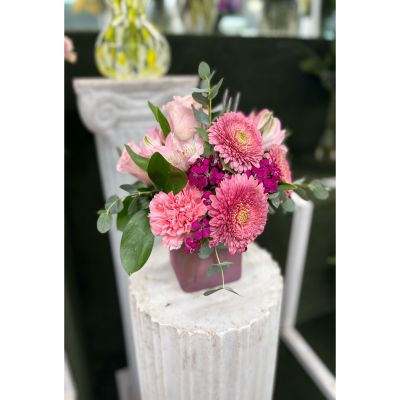 DiBella Flowers & Gifts Las Vegas - Small Pink Cube Arrangement IN THE COOLER 