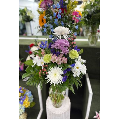 DiBella Flowers & Gifts Las Vegas - White and Purple Arrangement IN THE COOLER 