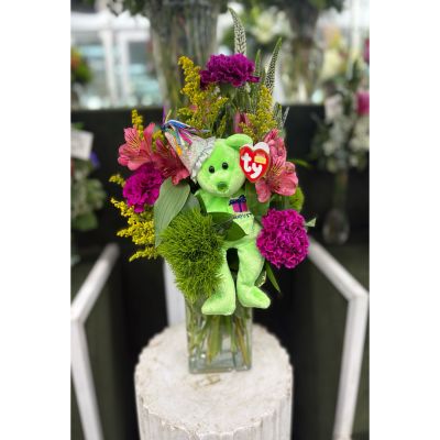 DiBella Flowers & Gifts Las Vegas - August Birthday Bear Arrangement IN THE COOLER 