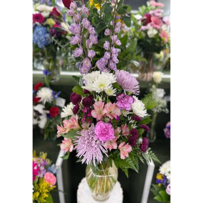 DiBella Flowers & Gifts Las Vegas - PINK AND PURPLE ARRANGEMENT IN THE COOLER