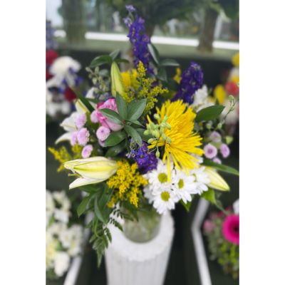 DiBella Flowers & Gifts Las Vegas - VIVID AND ROYAL ARRANGEMENT IN THE COOLER