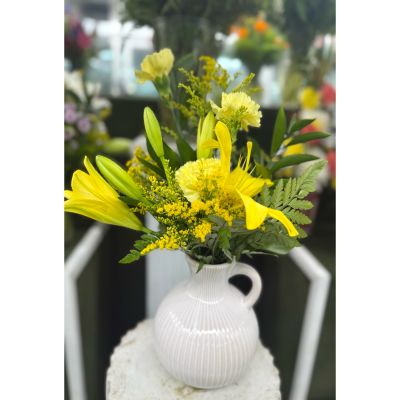 DiBella Flowers & Gifts Las Vegas - YELLOW SUNSHINE ARRANGEMENT IN THE COOLER