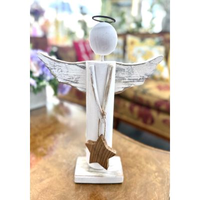 DiBella Flowers & Gifts Las Vegas - White Wooden Angel Decoration 