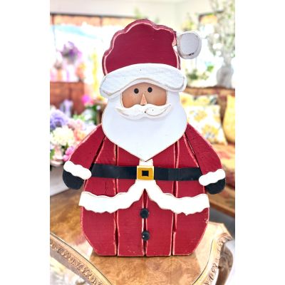 DiBella Flowers & Gifts Las Vegas - Wooden Santa Claus Holiday Decoration 