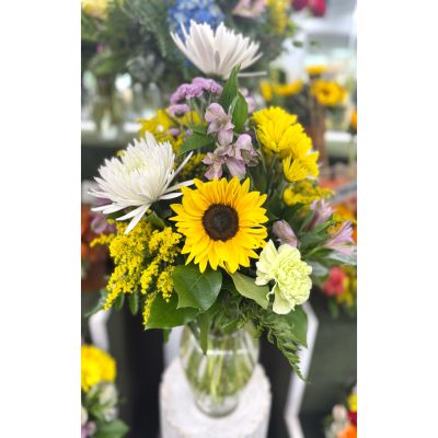 DiBella Flowers & Gifts Las Vegas - Burst of Cheer Arrangement In the Cooler