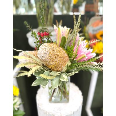 DiBella Flowers & Gifts Las Vegas - Sunset Tropic Arrangement In the Cooler